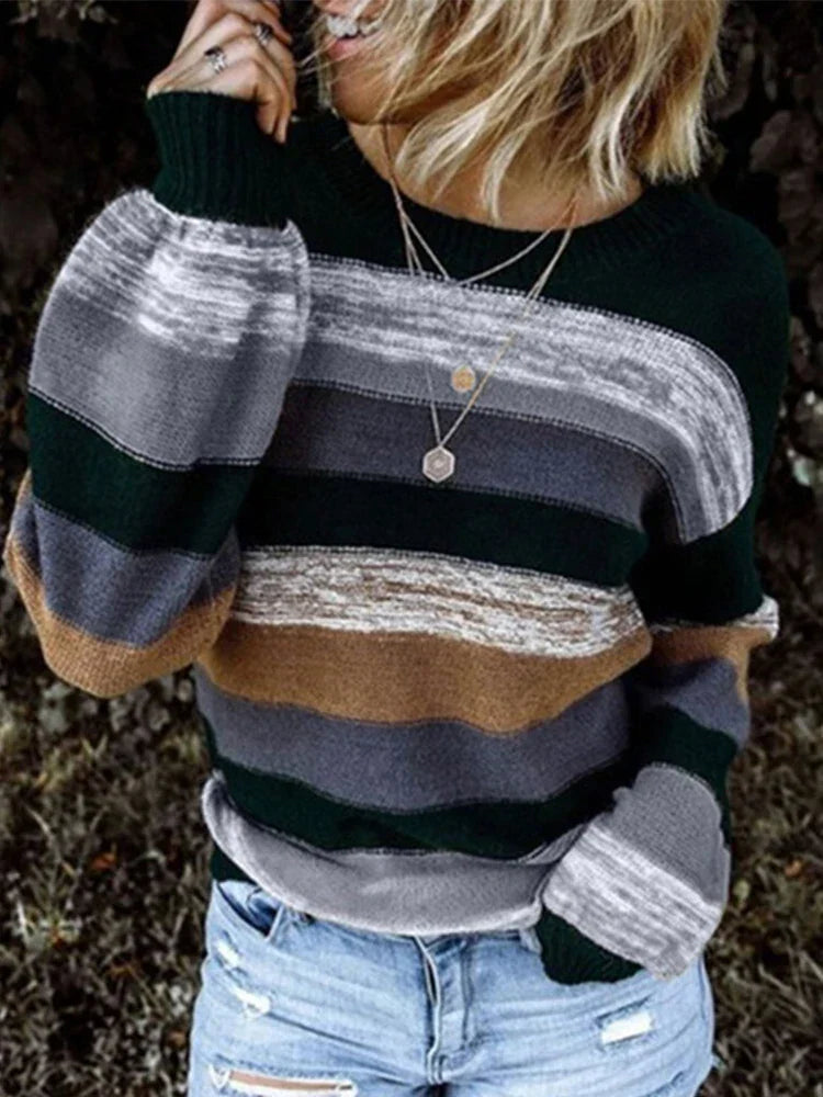 Everly: Gestrickter Pullover mit Streifen
