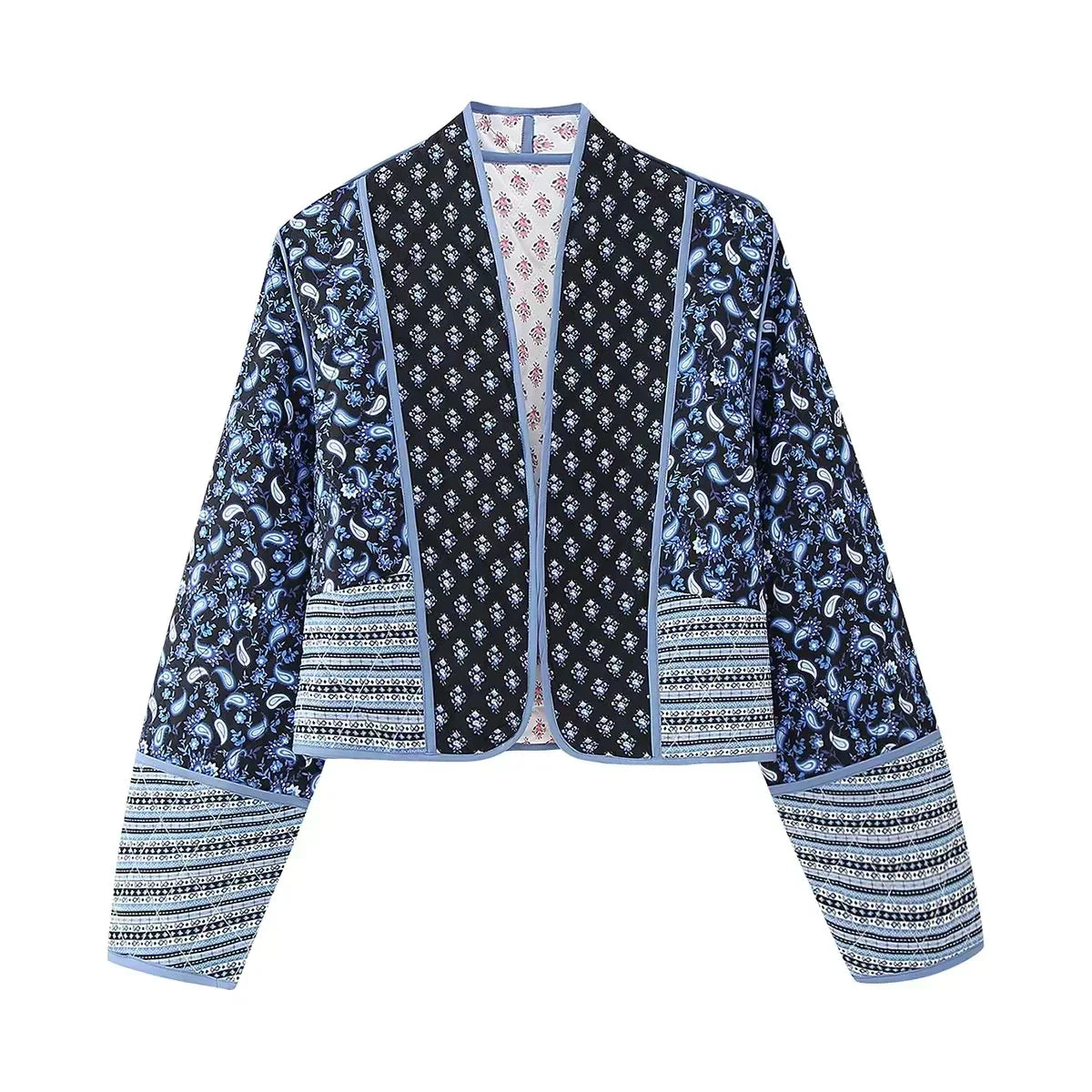 ModeGeist | Vintage-Patchwork-Blumenjacke für Frauen