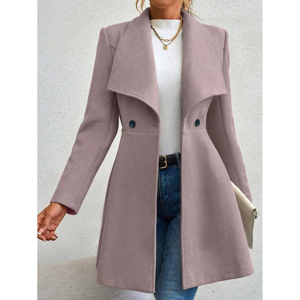 ModeGeist | Elegante Wollmantel mit Taillenschnitt Weicher Wollmix Klassisch und Sofistiziert