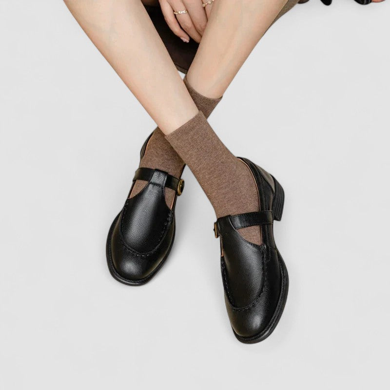 MODEGEIST Damen Mary Jane Schuhe Quadratisch