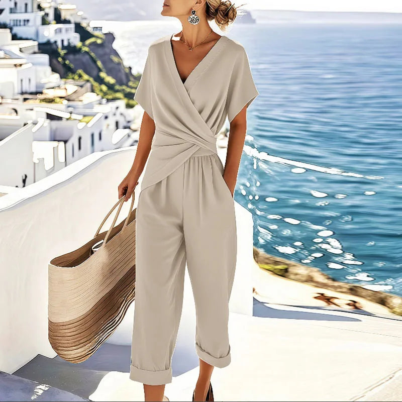 MODEGEIST Damen Zweiteiler Set Wickeltop Elegant