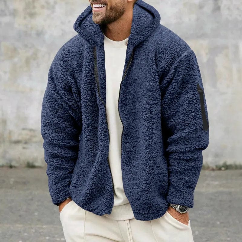 Herren Sherpa Kapuzenjacke aus weichem Fleece