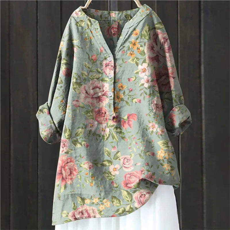 Blusen mit Blumenmuster von Fudus (Langarm)
