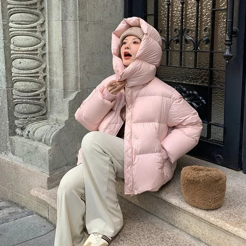 ModeGeist | Pufferjacke - Hoher Kragen - Oversized Fit - Gepolstert und Warm
