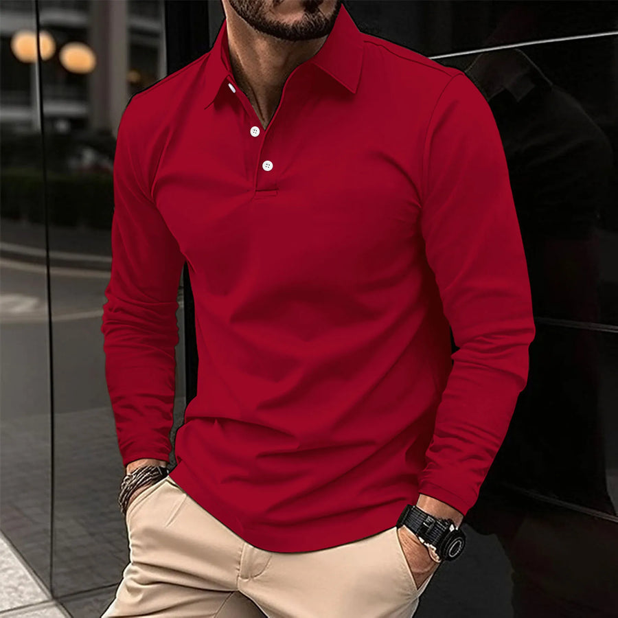 Robert: Lässiges Langarm-Poloshirt