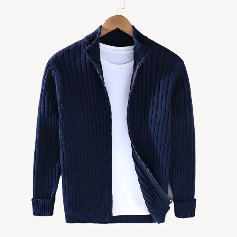 Moderne Herren-Strickjacke mit Reißverschluss von HerrenOase