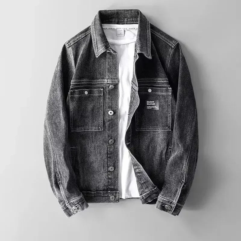 ModeGeist | Denim Jeansjacke Knopfverschluss