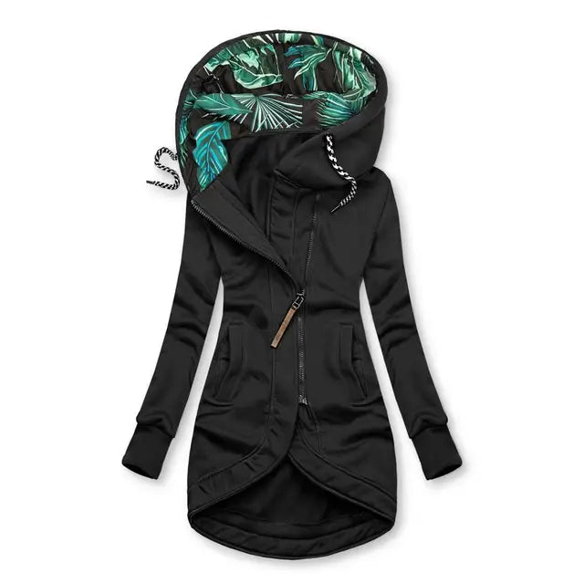 ModeGeist | Winterjacke mit Bedruckter Kapuze für Damen - Herbst