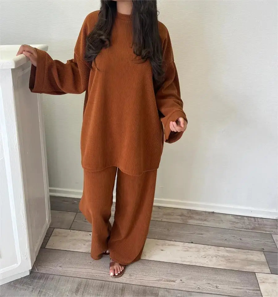 ModeGeist | Komfort: Damen Corduroy Zweiteiler