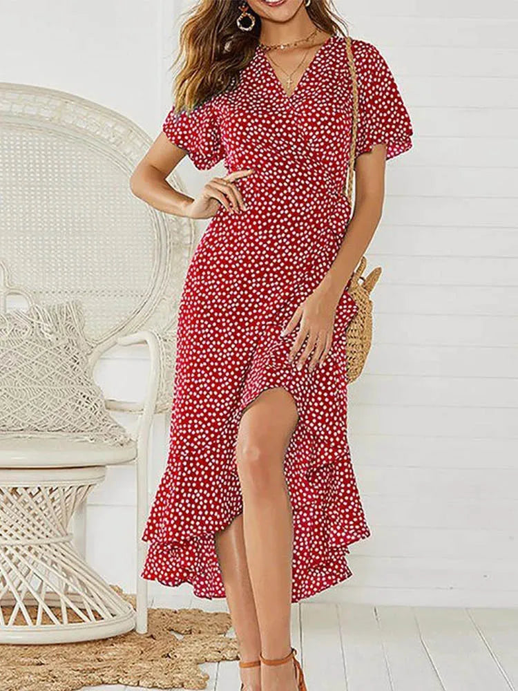 MODEGEIST Damen Maxi-Kleid ärmellos Blumenmuster Sommer fließend