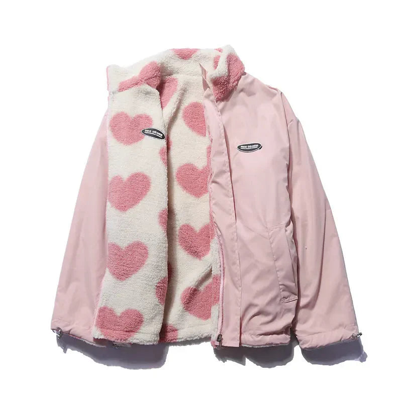 ModeGeist | Wendejacke mit Herzmuster