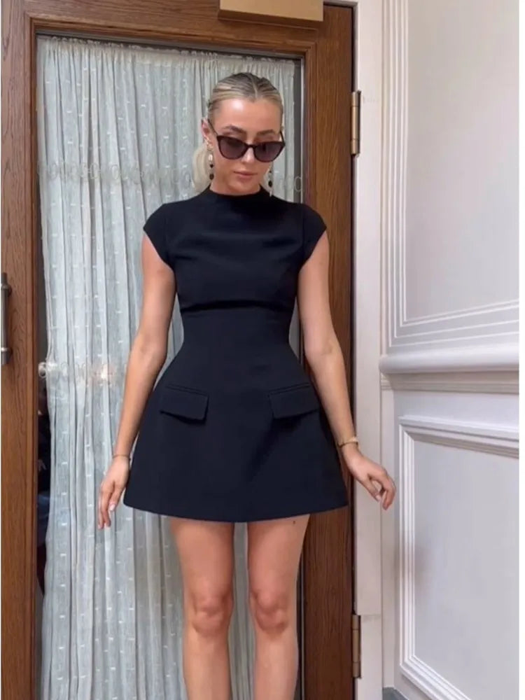 Hannah: Kurzes A-Linien Kleid mit Taschen