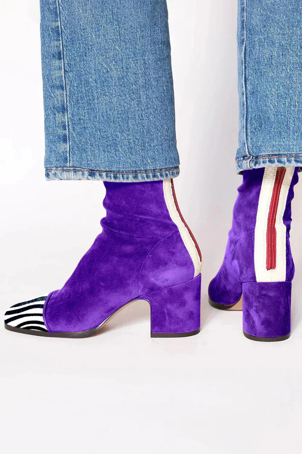 MODEGEIST Damen Stiefeletten Eckige Spitze Absatz Vielseitig