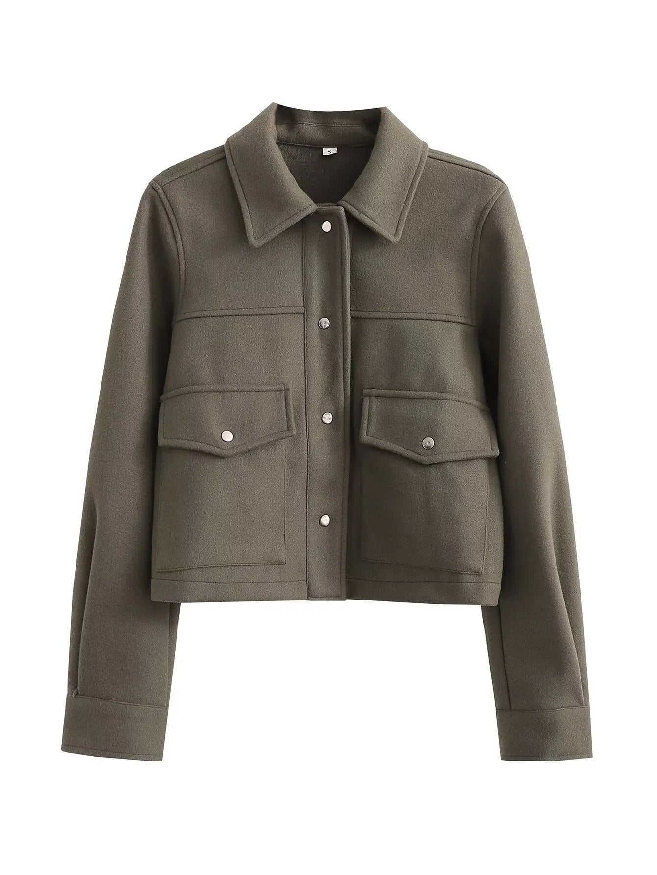 ModeGeist | Elegante Jacke mit farbigem Kragen und Hebe für Damen