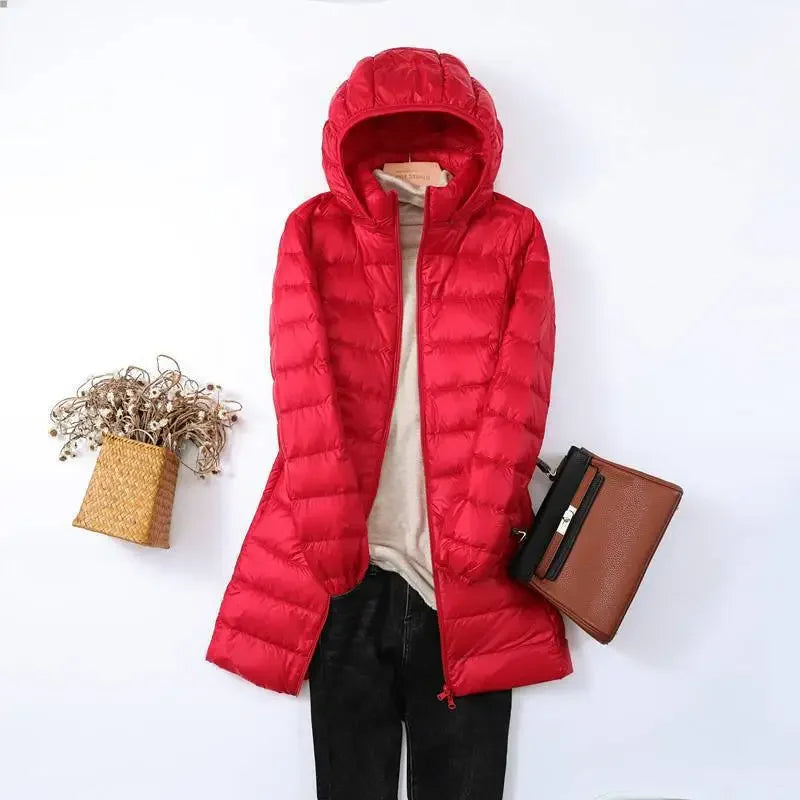ModeGeist | faltbare Pufferjacke - stilvolle isolierte Jacke mit abnehmbarem Kapuze