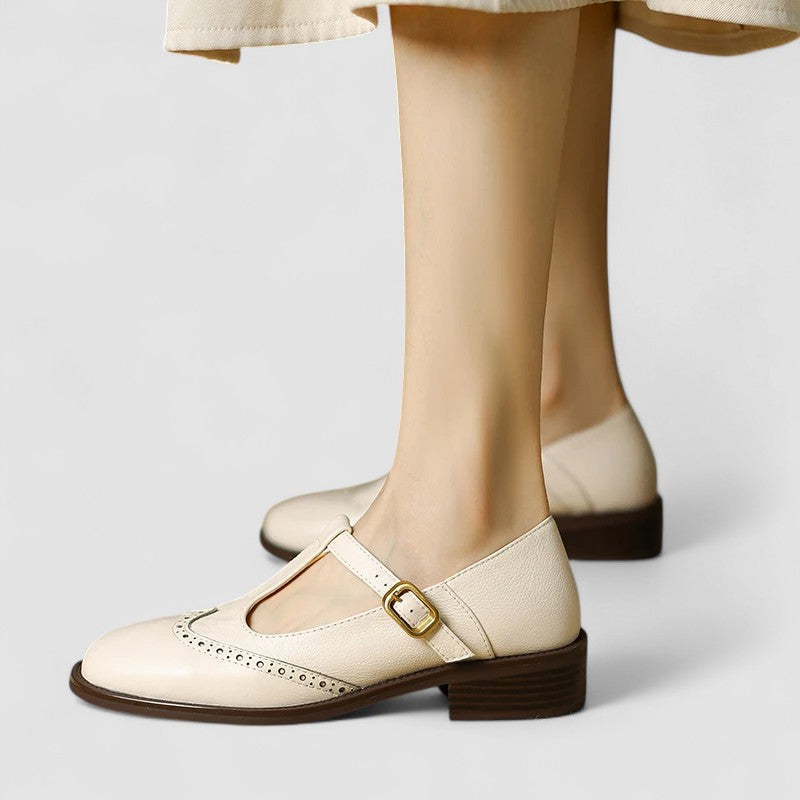 MODEGEIST Damen Mary Jane Schuhe Komfort Riemchen Casual