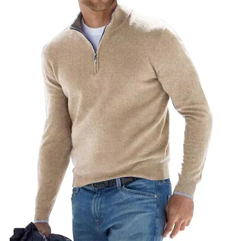 ModeGeist | Polo Stylischer Reißverschluss Pullover für Herren
