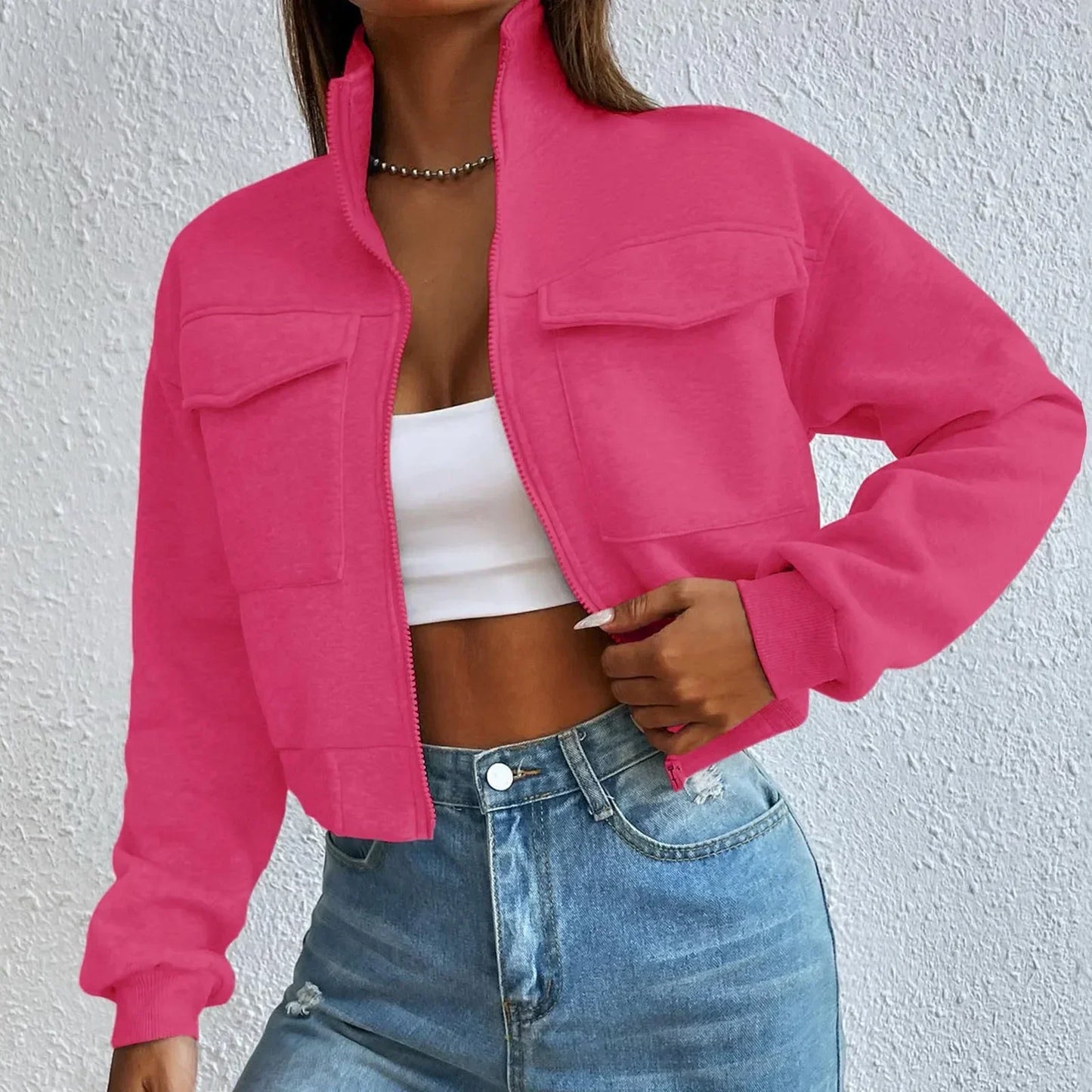 ModeGeist | Stilvolles Zip Up Crop Top