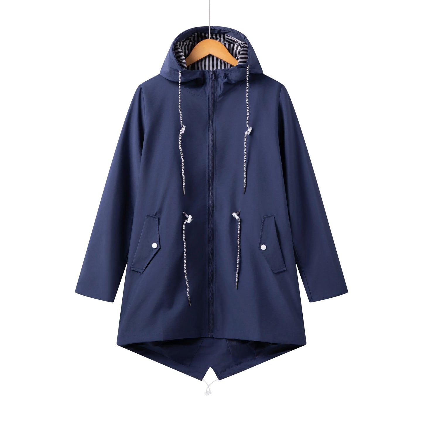 ModeGeist | Damen Kapuze Wasserdichter Trenchcoat Lässig