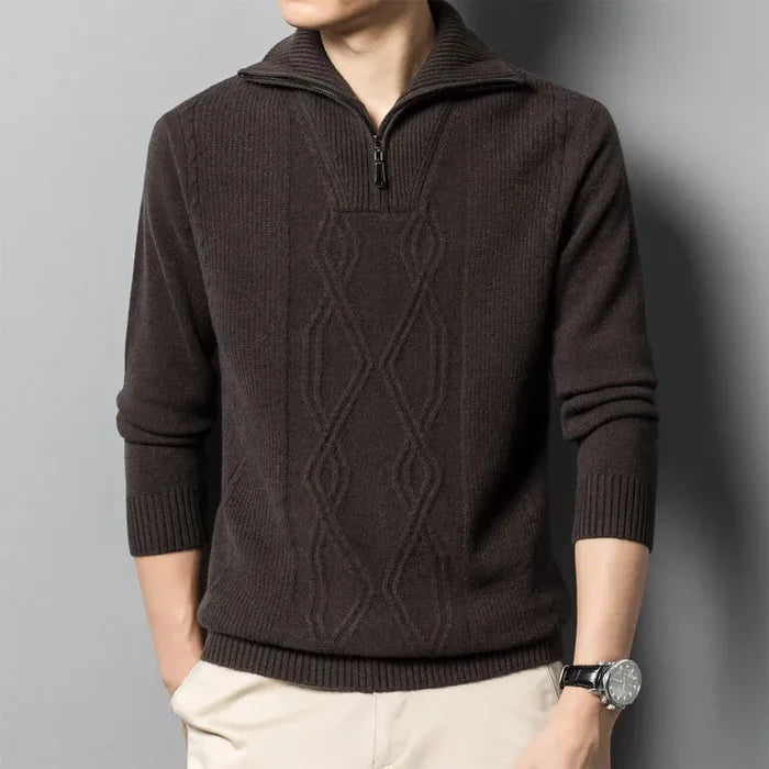 HANS Wollpullover mit Reißverschluss