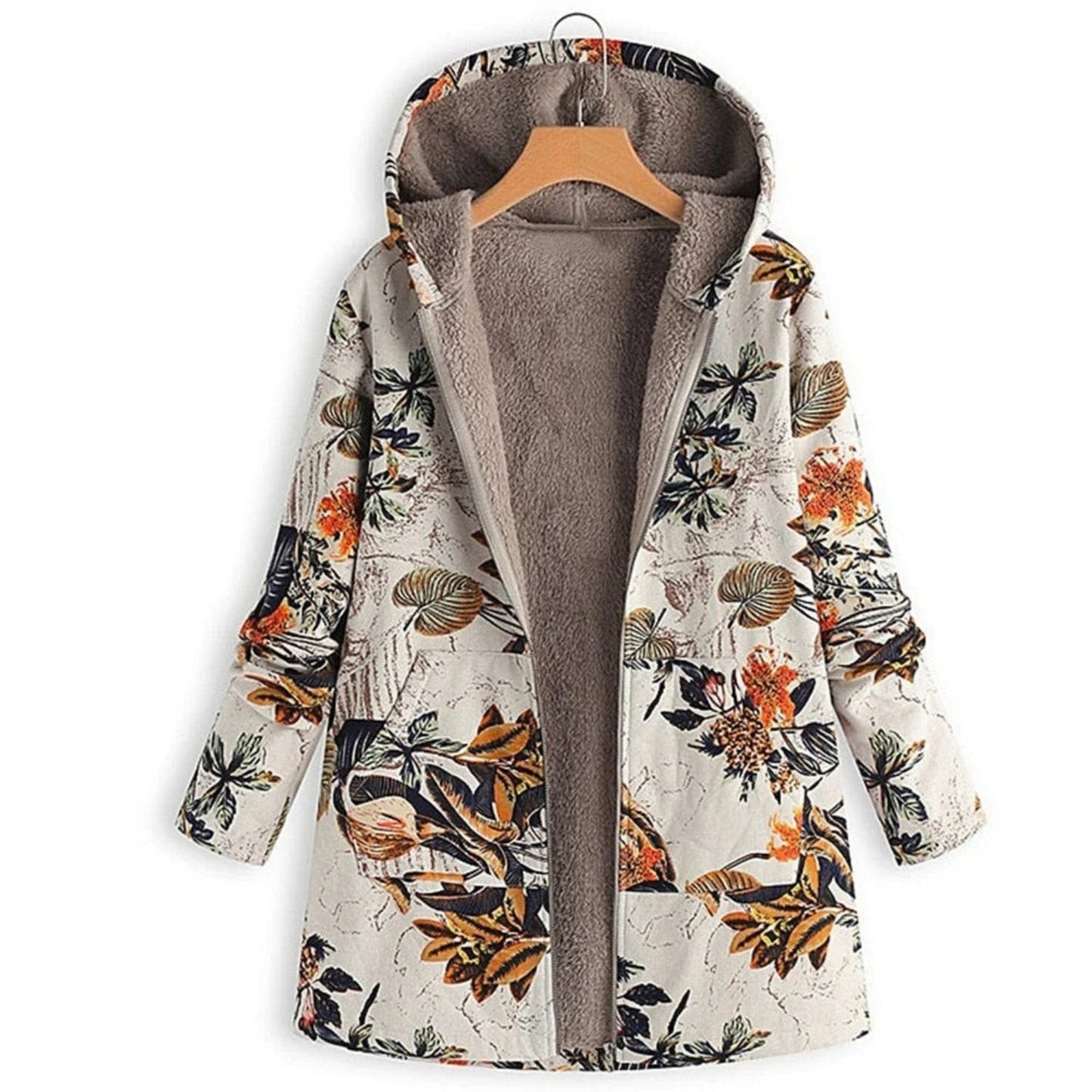 ModeGeist | Warme Damenjacke Mit Blumenmuster