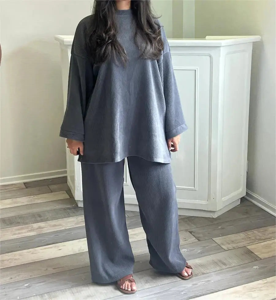 ModeGeist | Komfort: Damen Corduroy Zweiteiler