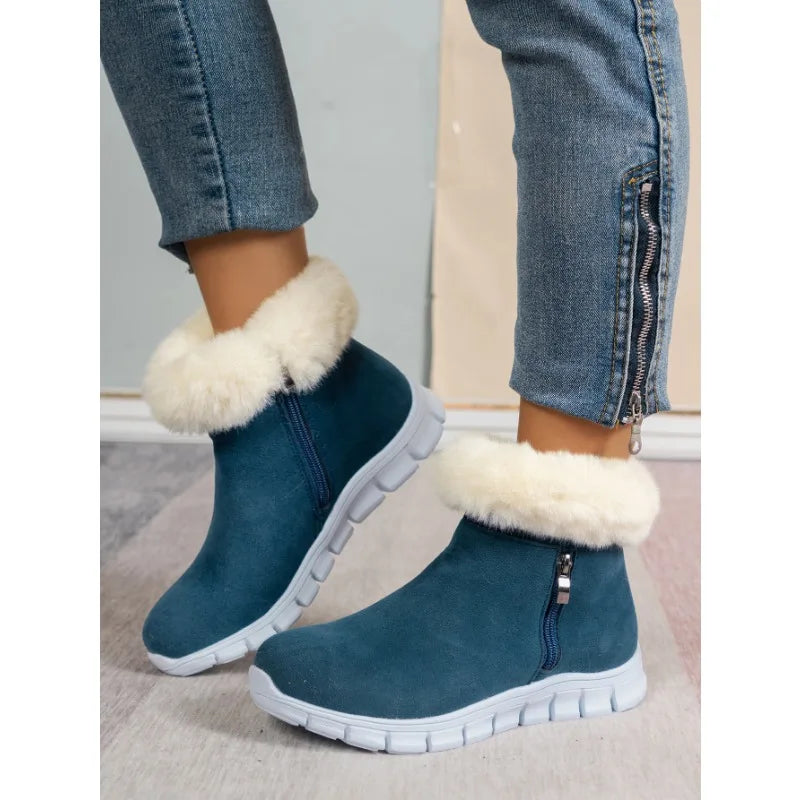 ModeGeist | Runde Zehe Schlichte Plüsch Winterschuhe