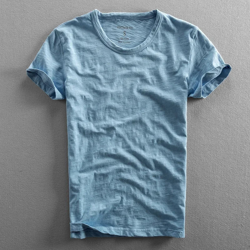 Vintage Baumwolle T-Shirt aus Jeansstoff