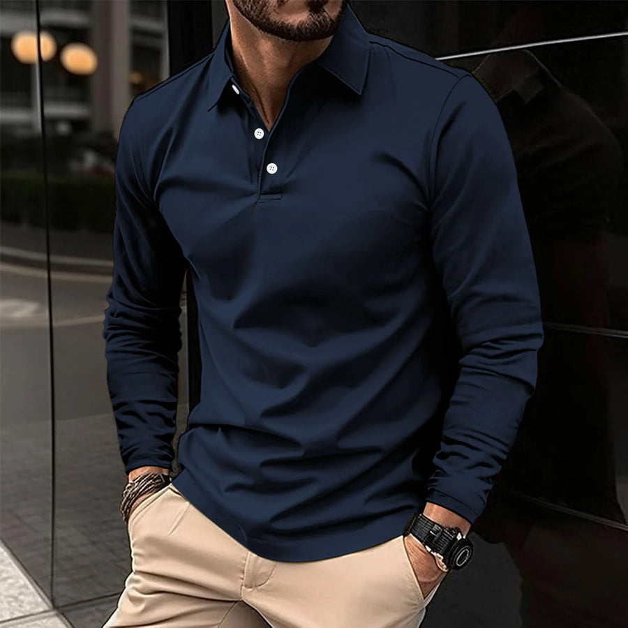 Robert: Lässiges Langarm-Poloshirt
