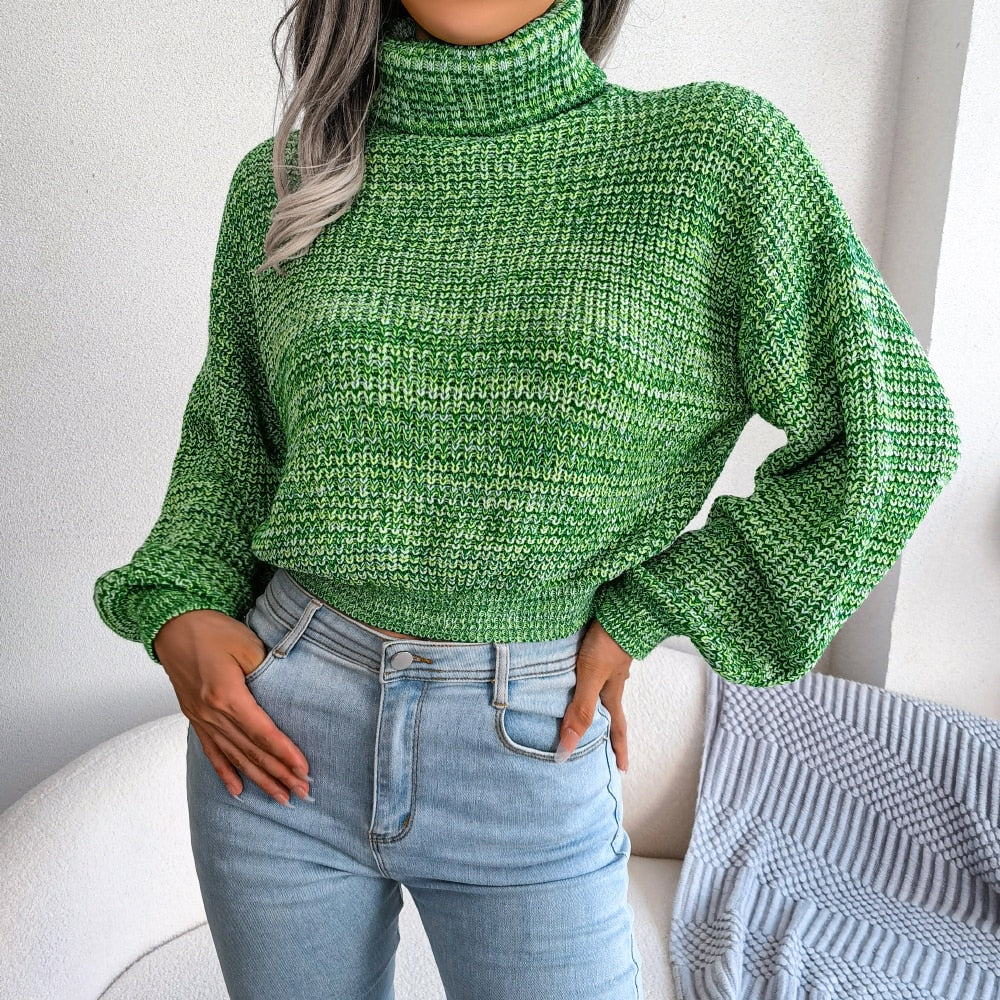 ModeGeist | Chunky Strickpullover mit Hohem Kragen Warm und Komfortabel Lässiges Design