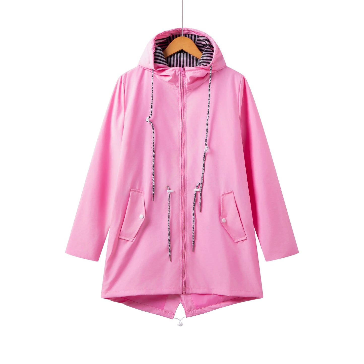 ModeGeist | Damen Kapuze Wasserdichter Trenchcoat Lässig