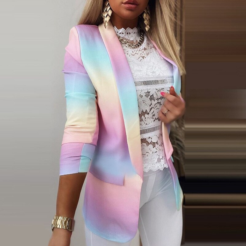 Blazer mit langen Ärmeln im Tie-Dye-Stil