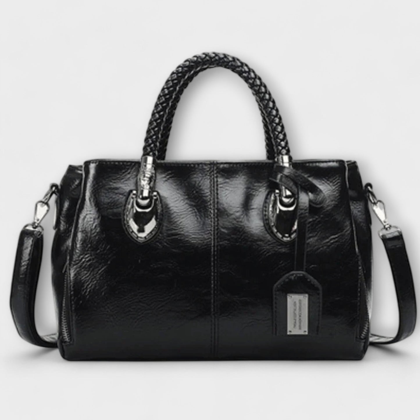 MODEGEIST Damen Handtasche strukturiert geflochtene Henkel vielseitig elegant