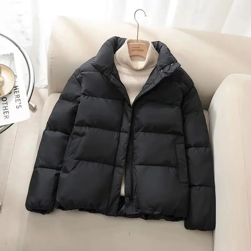 ModeGeist | Pufferjacke – Gequiltet Isoliert – Hoher Kragen – Reißverschluss – Warm Dick