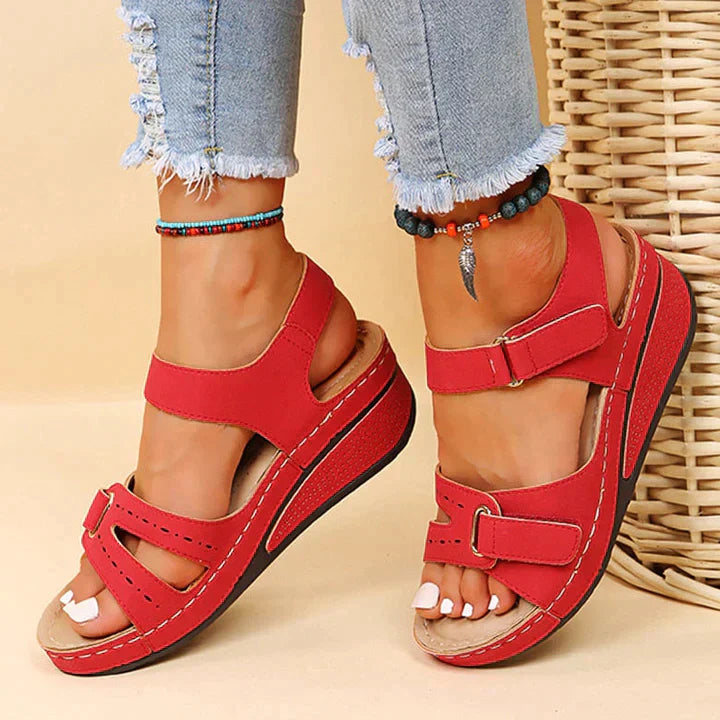ModeGeist | Bequeme Orthopädische Sandalen mit Keilabsatz