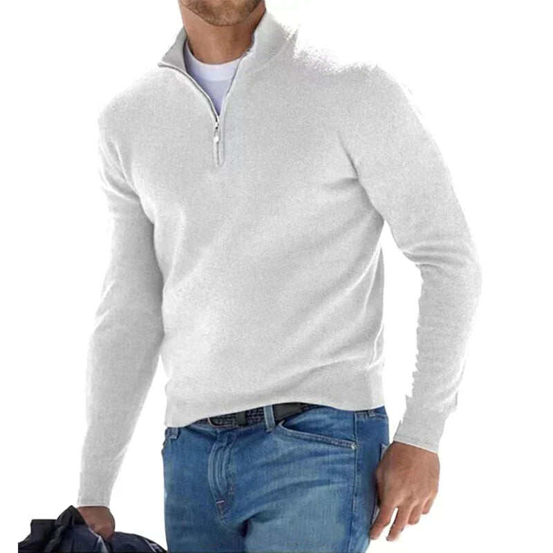 ModeGeist | Polo Stylischer Reißverschluss Pullover für Herren