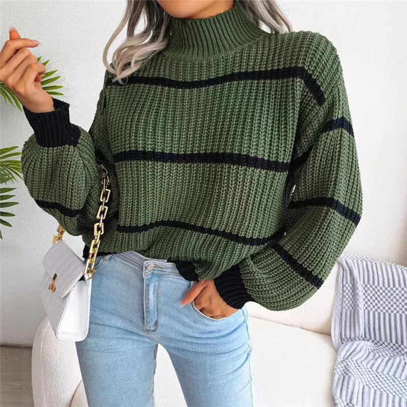 ModeGeist | Moderner Couture Rollkragenpullover mit Feinstrick