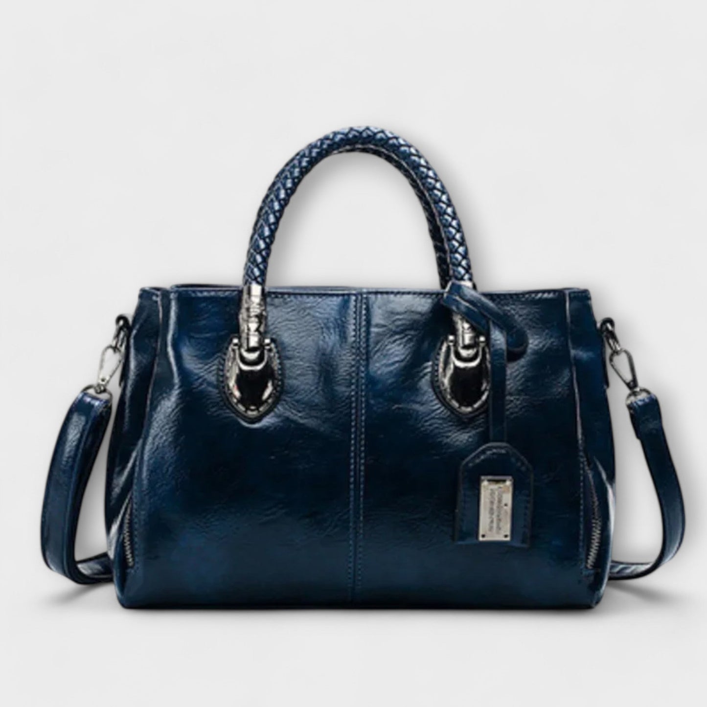 MODEGEIST Damen Handtasche strukturiert geflochtene Henkel vielseitig elegant