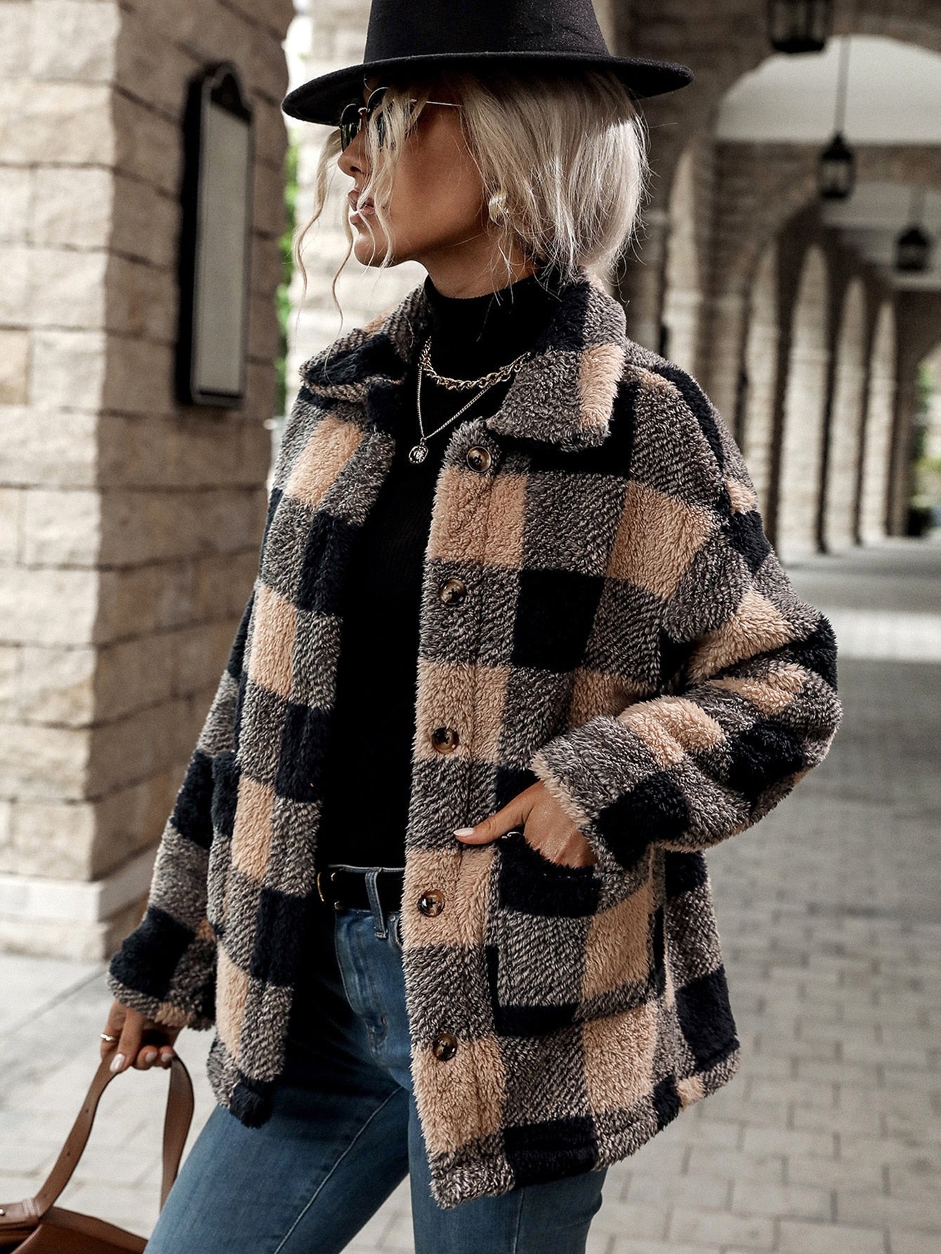 ModeGeist | Flanelljacke mit Knöpfen für Damen