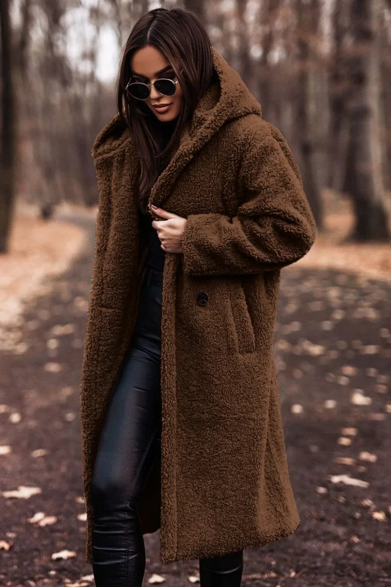 ModeGeist | Damen Winter Kapuze Weich Langer Mantel Warme