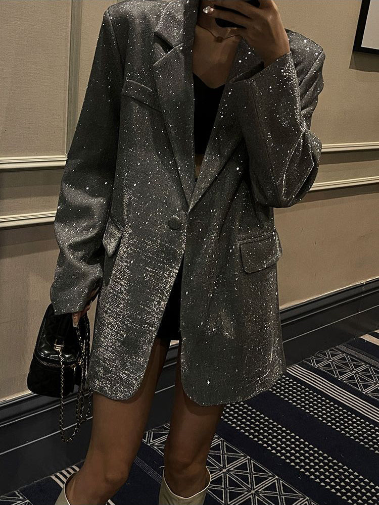ModeGeist | Glänzender Paillettenblazer