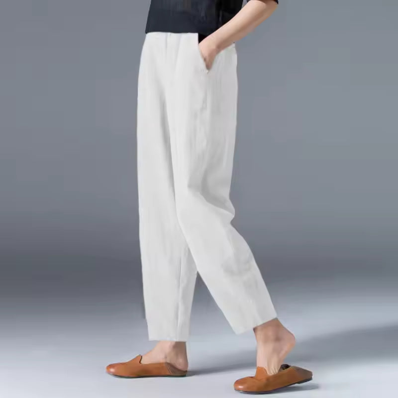MODEGEIST Damen Sommerhose Leichtes Gewebe Atmungsaktiv Entspannt