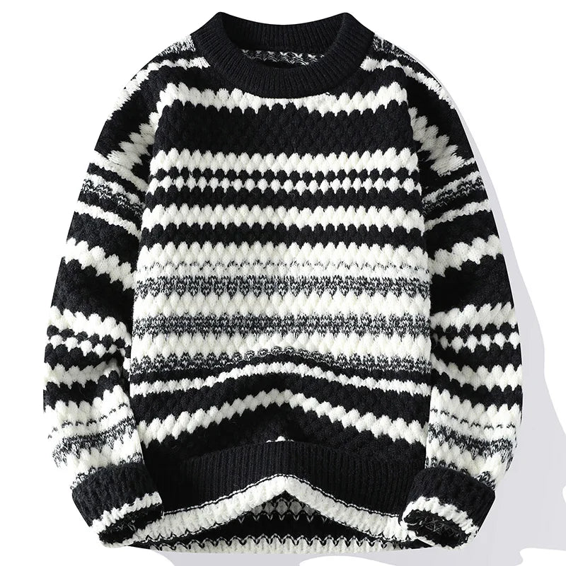 ModeGeist | Strickjacke mit Nordischem Muster Weich und Warm Perfekt für Wintertage