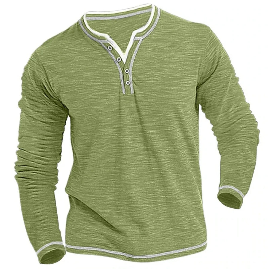OMAR Langarm-Shirt mit V-Ausschnitt