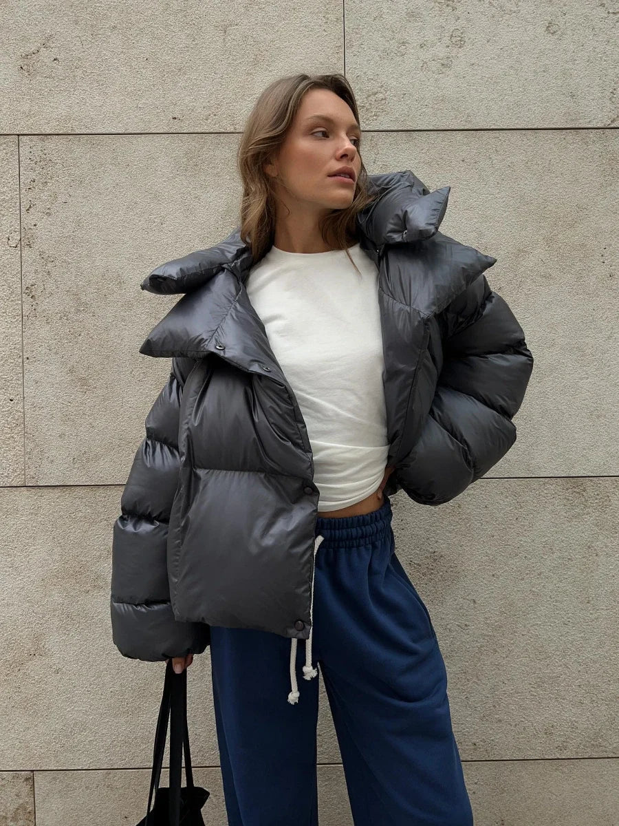 ModeGeist | Modische Steppjacke in Anthrazit