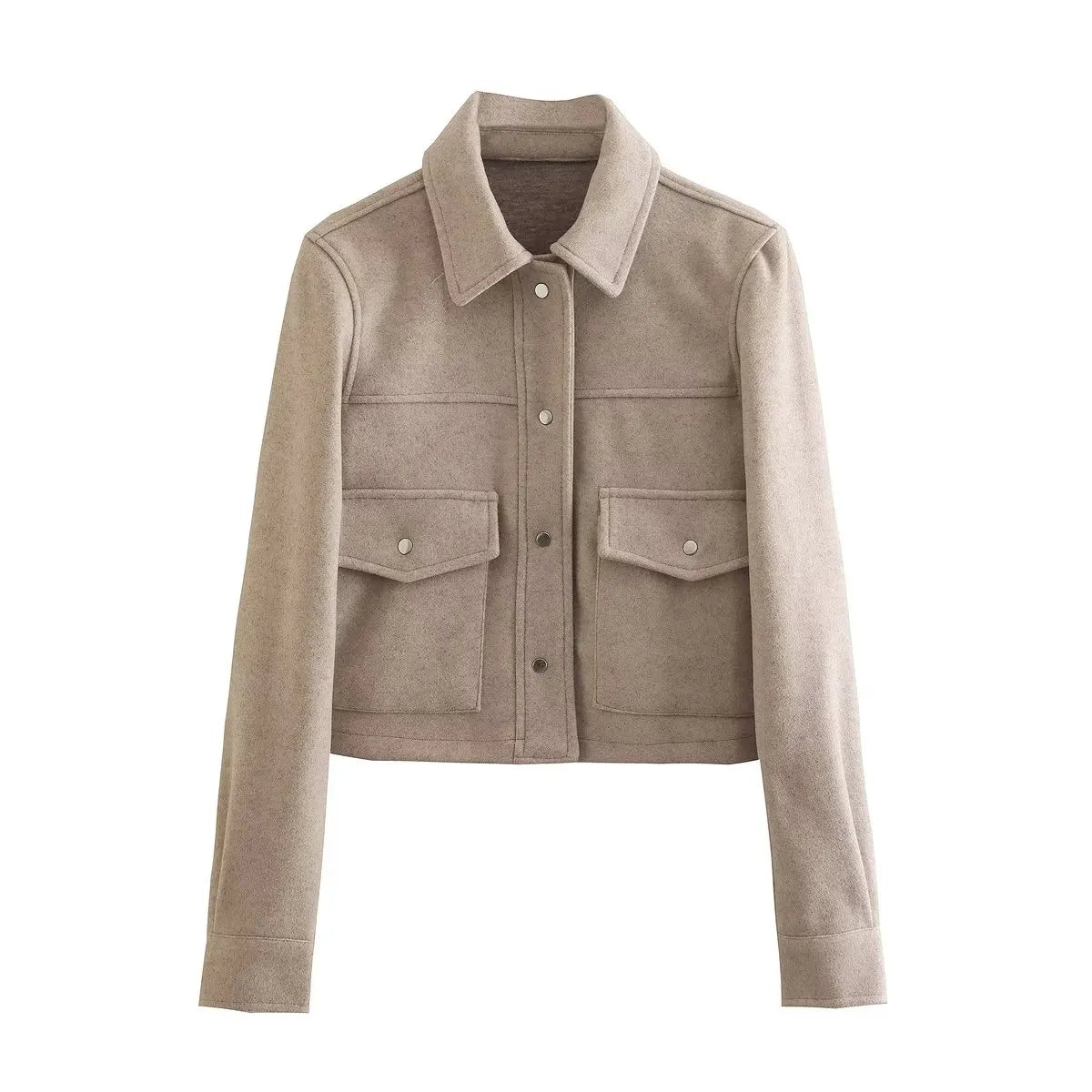 ModeGeist | Elegante Jacke mit farbigem Kragen und Hebe für Damen