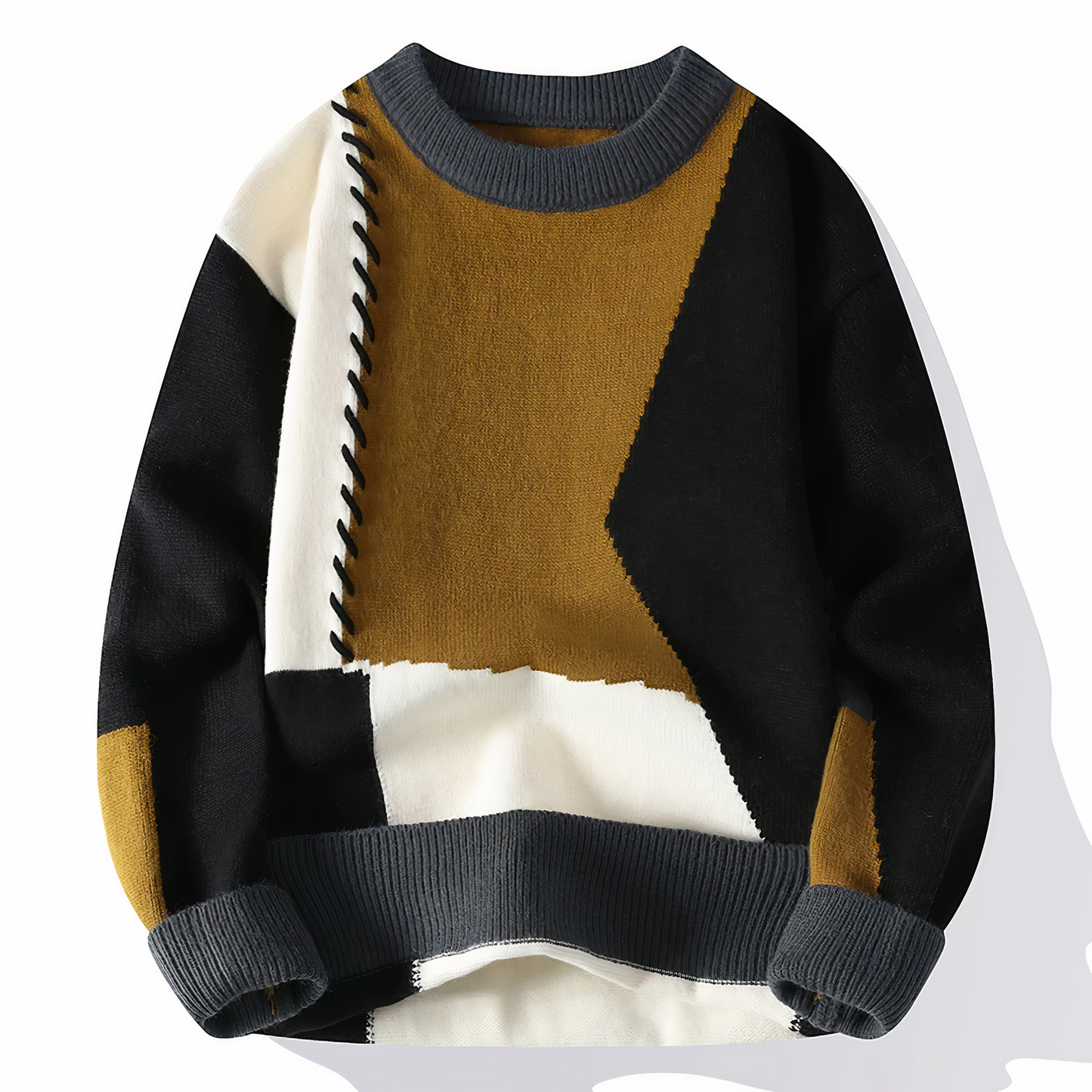 Herrenpullover mit Fransenmuster