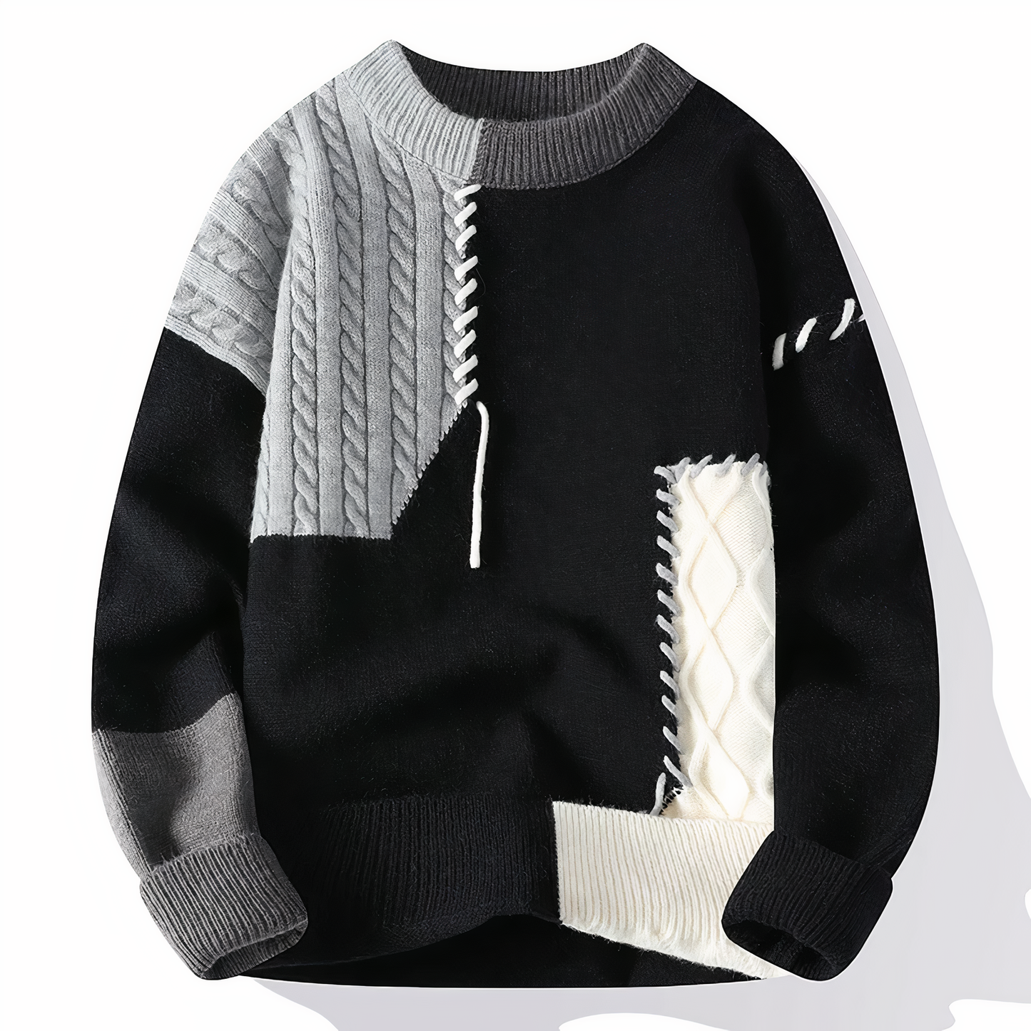 Herrenpullover mit Fransenmuster