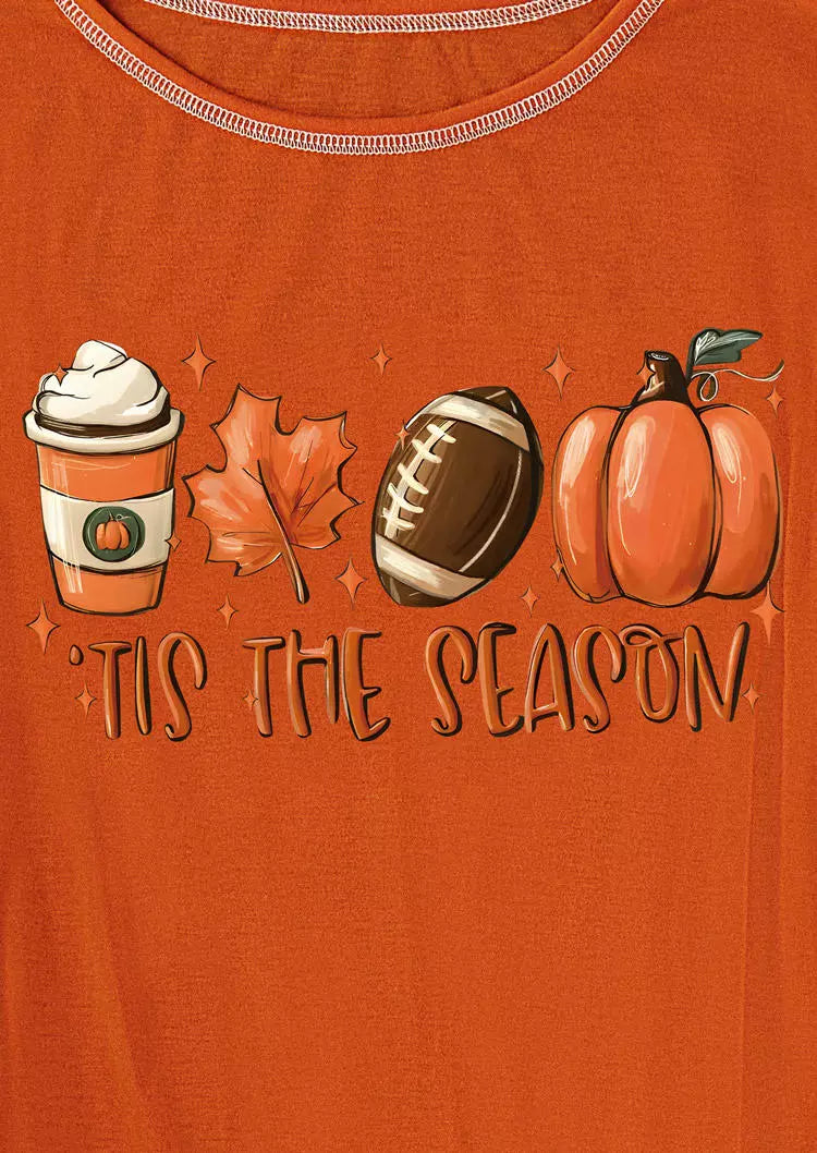 Fudus Herbst Kürbis-Fußball Ahornblatt Kaffee-Pullover in Orange