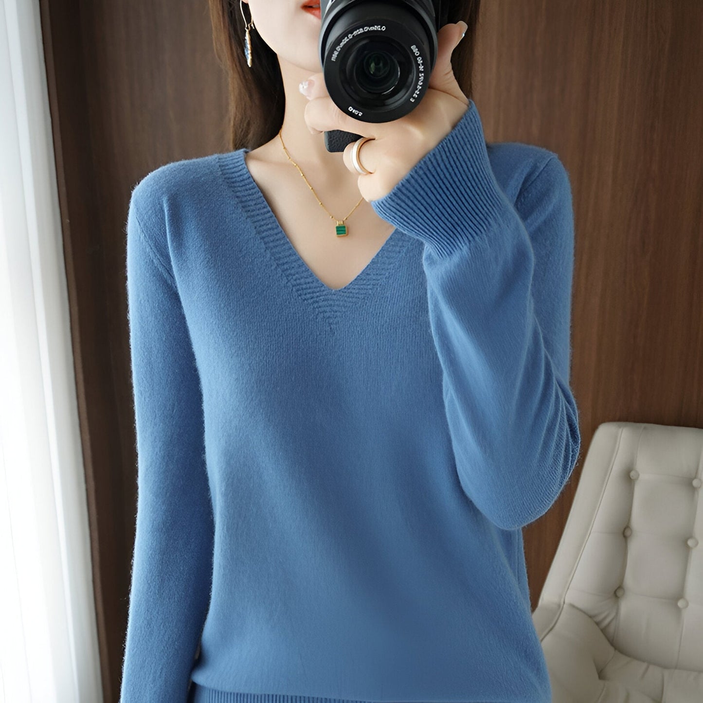 Strickpullover von Ika mit gemütlichem V-Ausschnitt